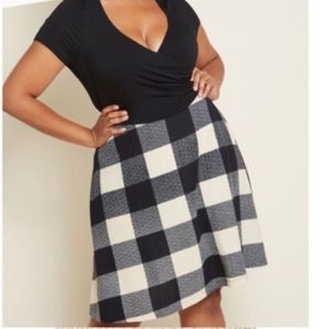Fervour ModCloth Black Jersey and plaid dress XL